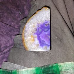 Purple Agate Geode Crystal Bookend/Paperweight 