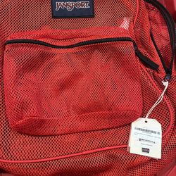 Red Mesh Jansport Backpack Brand New With Tag 