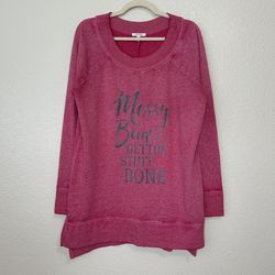 Maurices Hot Pink “Messy Bun & Gettin’ Stuff Done” Graphic Sweatshirt