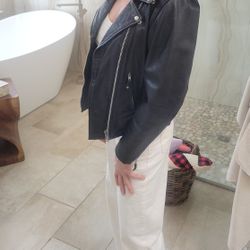 Leather Jacket ( Motorcycle ) Size Small