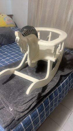 Antique Wooden Rocking Horse American Vintage Toy 