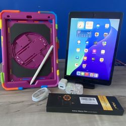 Apple IPad 9th Generation (10.2” Retina /Touch ID /IOS 29) 64 GB with Pen  & Accessories 