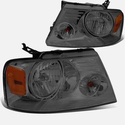 New in Box DNA Motoring HL-OH-F1504-SM-AM Smoke Lens Amber Headlights Replacement Compatibl