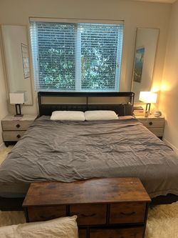 KING BED MATTRESS + HEADBOARD