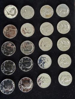 silver coins, half dollars.
