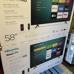58” Inch Hisense Smart Roku 4K