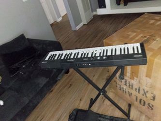 Black Digital Piano Keyboard with Stand