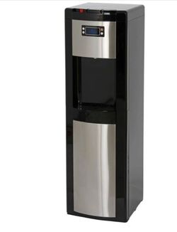 3-5 Gal. ENERGY STAR Hot/Room/Cold Temperature Bottom Load Water Cooler Dispenser with Kettle Feature in Black/Stainless $170 OBO