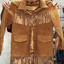  Vintage Fringe Suede Leather jacket Rare Find