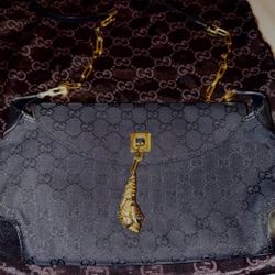 Vintage Black Gucci Bag w/ rare lionshead