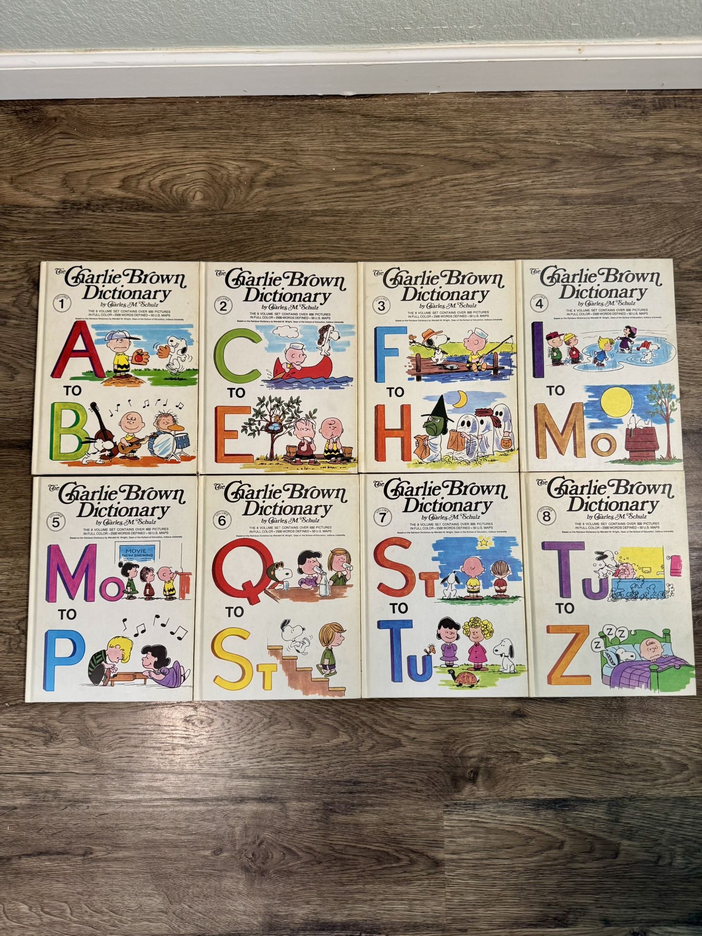 Vintage 1973 Charlie Brown Dictionary Set (1–8) – First Printing
