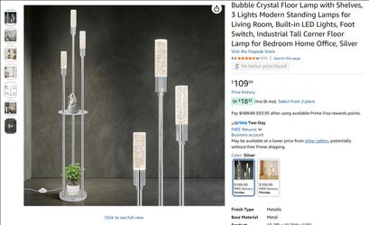 Bubble Crystal Floor Lamp with Shelves,