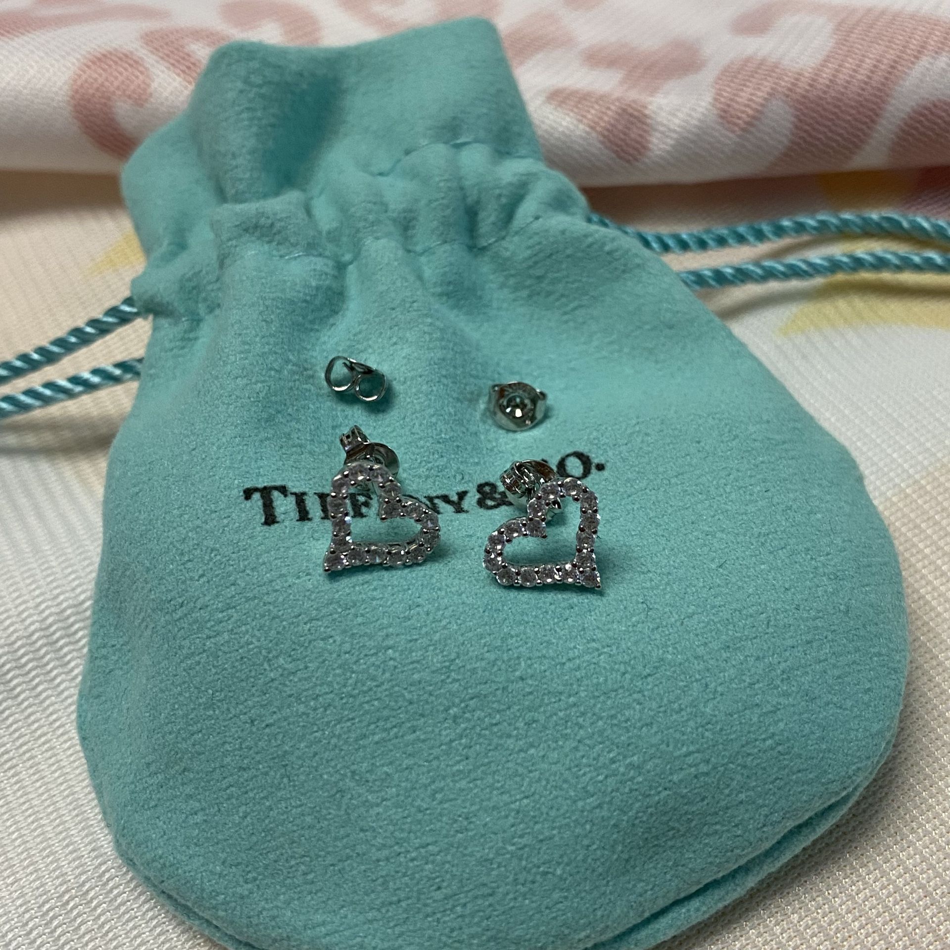 Tiffany & Co. Sterling Silver Heart Shaped Earrings