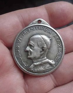 POPE PAUL VI - PAULUS VI PONTIFEX MAXIMUS - ROMA  1960s Catholic Religious Medal