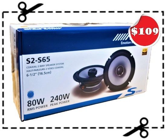 Alpine Car Speakers Set S-Series 6 1/2 Inch 2-Way Coaxial Speaker System 240 Watts S2-S65 🚨 Payment Options Available 🚨 No Credit Needed 🚨