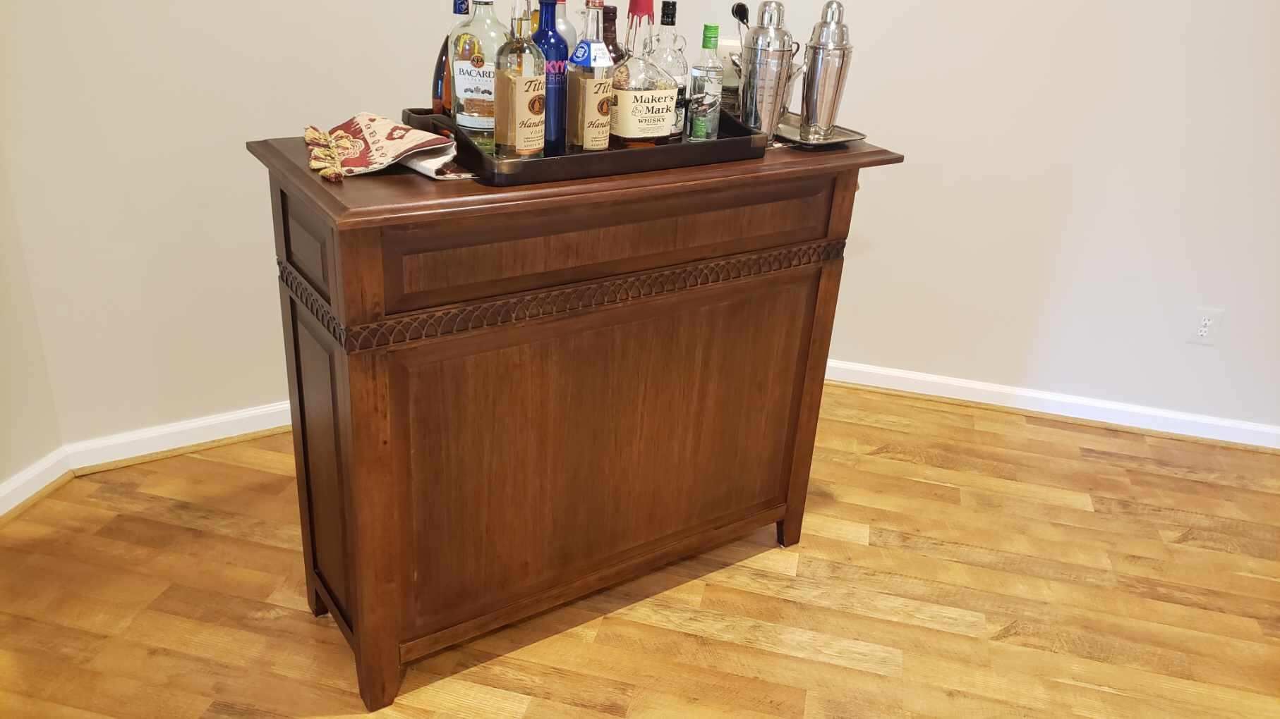 Solid wood bar and wine rack