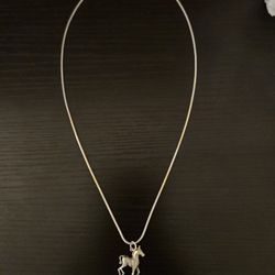 Silver Necklace With Horse Pendant