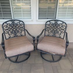 2 piece swivel & rocking metal chairs