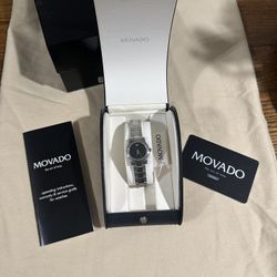 Movado Quartz Black Dial Watch 0605106