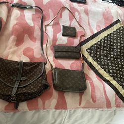 Various Crossbody Bags, Wallets And A Scarf