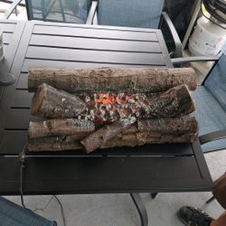 solid wood fake log fire place