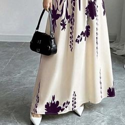 Floral print v-neck maxi dress