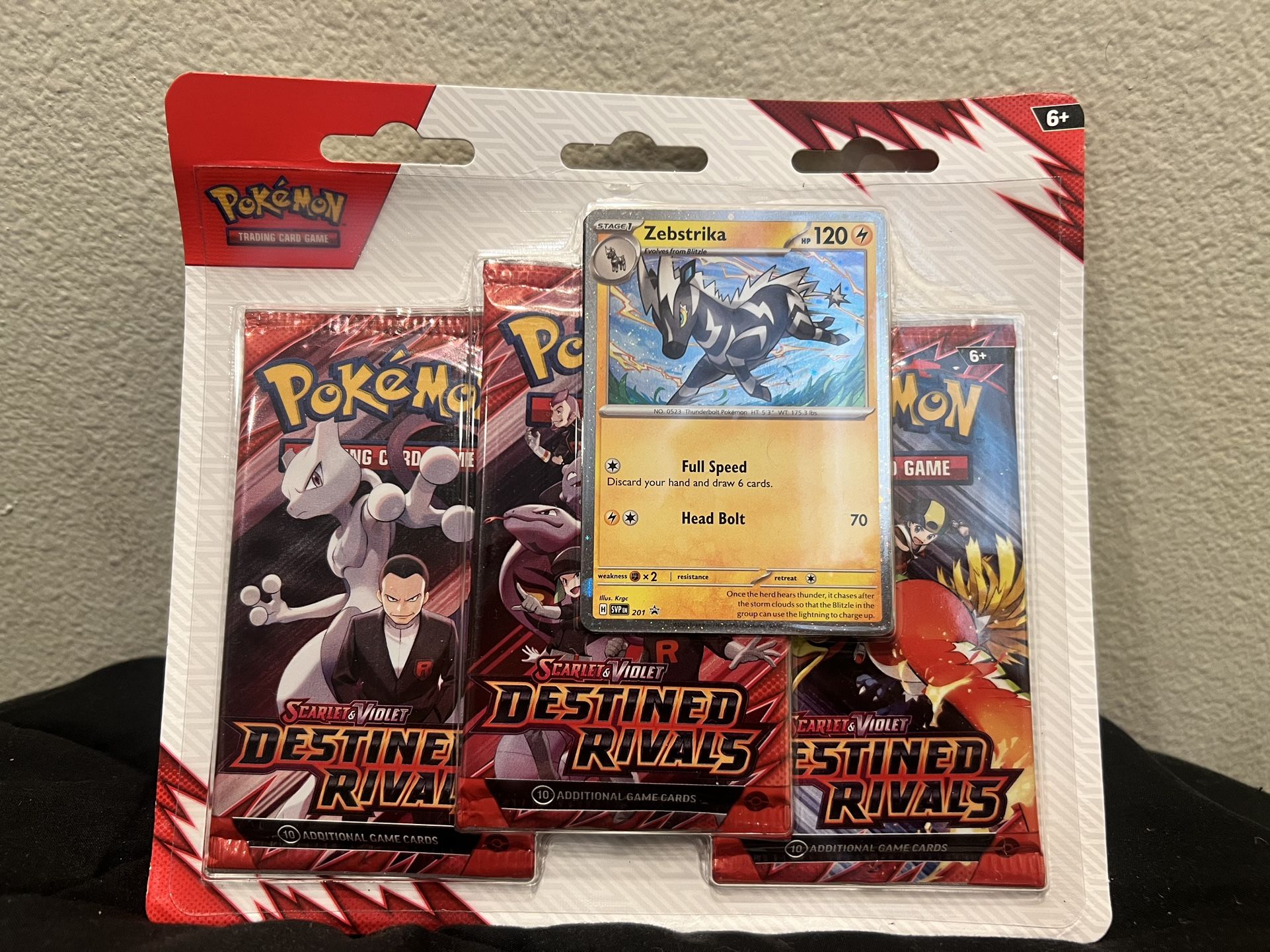 Pokémon Destined Rivals 3 Pack Blister (Zebstrika)