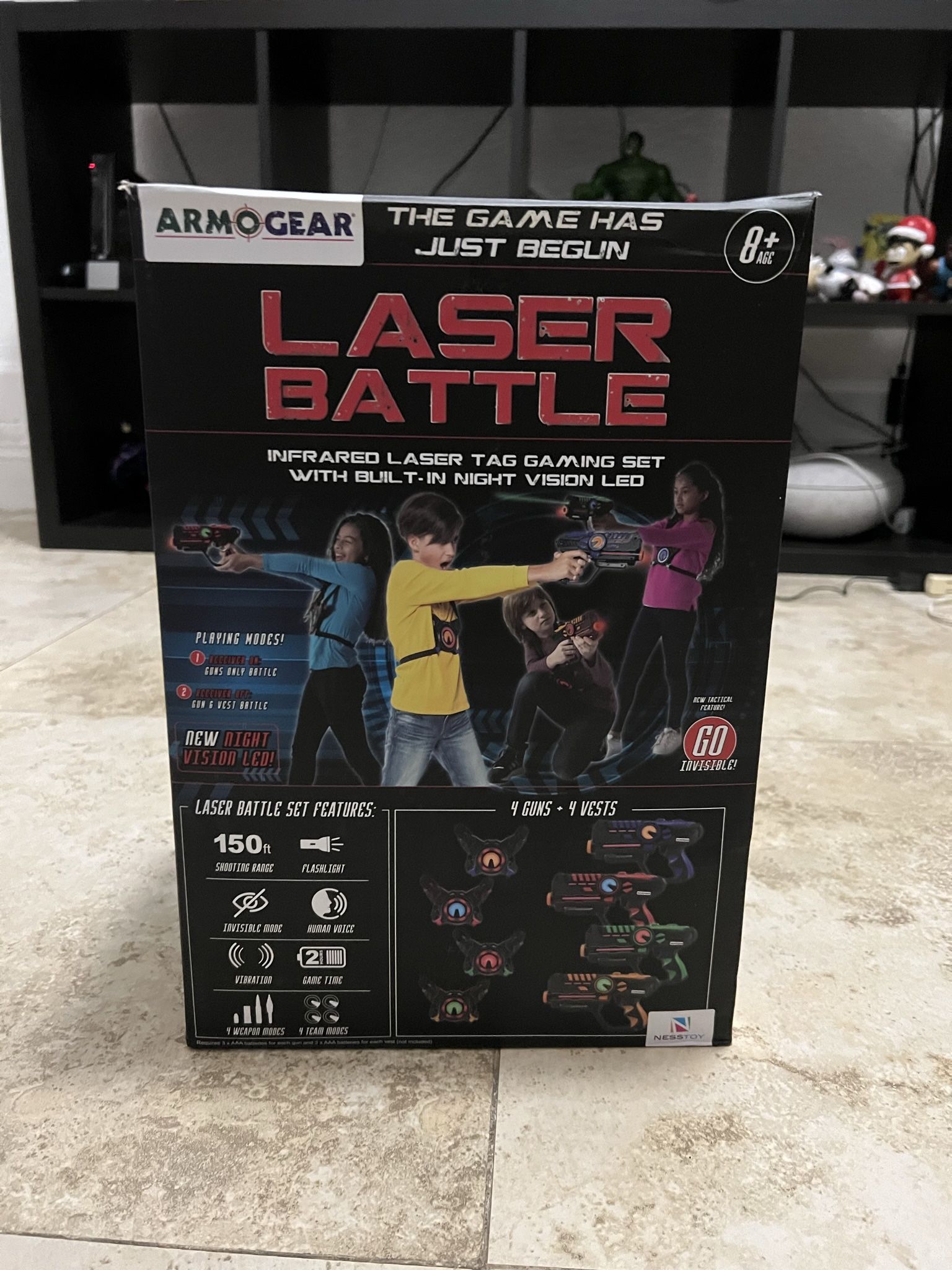 Laser Tag Set for kids, 4 laser guns, 4 laser vests