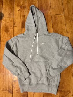 Nike Gray Hooded Pullover Sweatshirt with White Swoosh