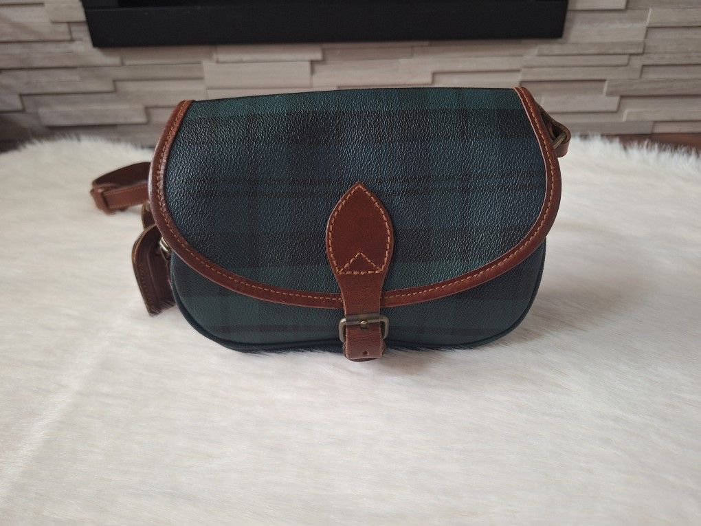 Vintage 90's Polo Ralph Lauren Crossbody Bag Plaid Pattern