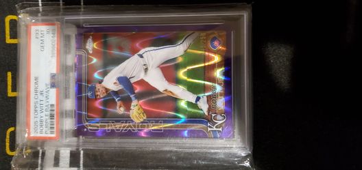 2025 Topps Chrome Bobby Witt Jr Purple Raywave PSA 10
