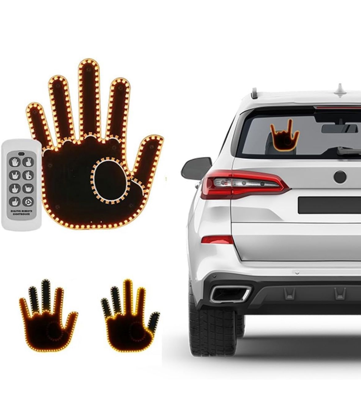 Fun Gesture LED Decorative Light, Super Bright Display, 7 Gestures, Remote Control (H-0035-W)