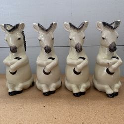 Ceramic Horse Figurines (4 Total)