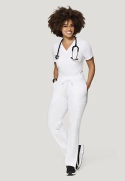 Medium/Regular White Mandala Scrub Jogger Pants