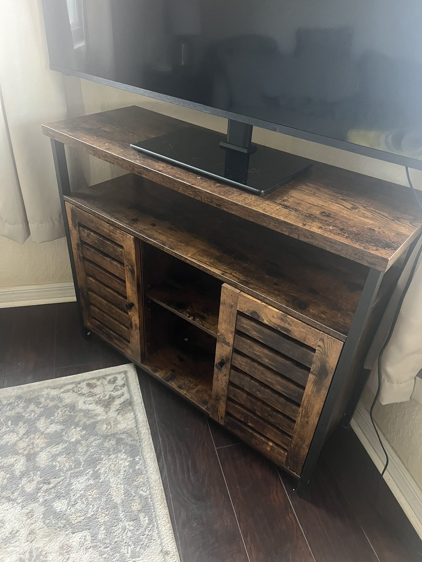 Rustic TV Console Bookshelf