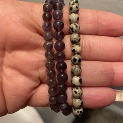 Amethyst Or Dalmatiin Jasper Bracelets