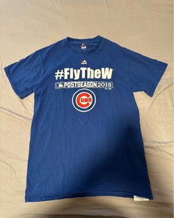 Majestic Chicago Cubs #FlyTheW 2015 Postseason Blue T-Shirt, Size S
