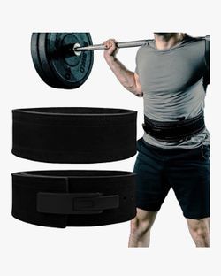Weightlifting Belt size M, Black 10mm Thick, 4-Inch Wide (No Lever) Belt 