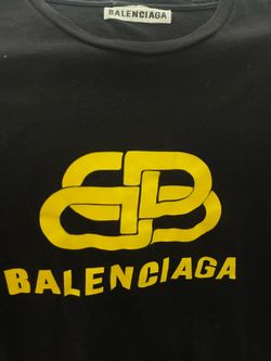 Brand New Balenciaga T-Shirt Black with Yellow BB Logo