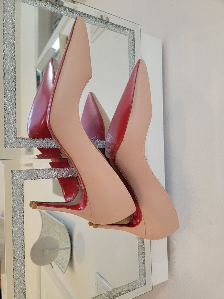 Red Bottom Shoes CL Size 10 Beige Nude Size 41