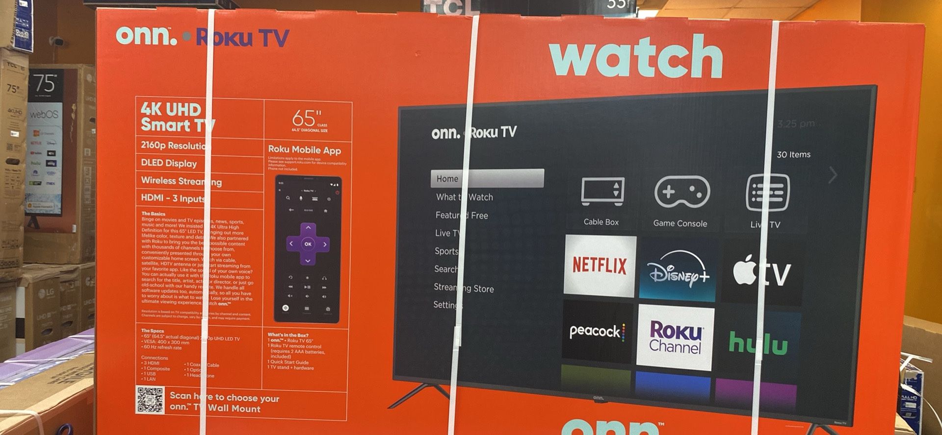 65”ONN ROKU SMART TV