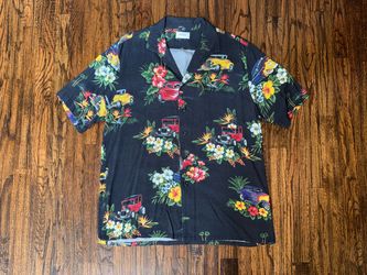 Rhude Tropical Hawaiian Designer Button-Up Shirt Large