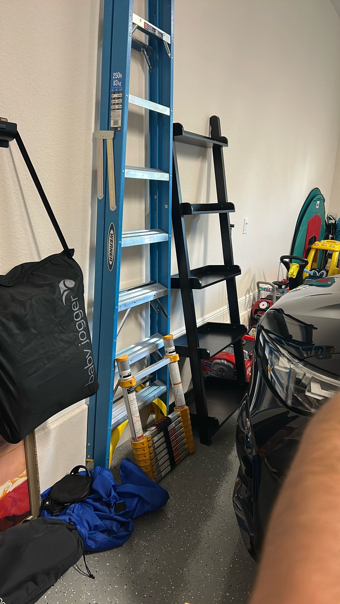 Black Shelving Unit, No Mounting Required.