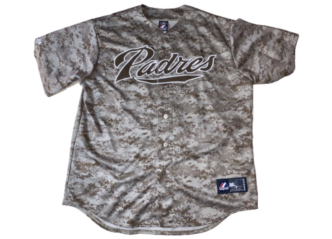 RARE Men’s San Diego Padres Jersey Size XL (Majestic Jersey) Men’s Size Extra Large Clothes. (Desert Camo Jersey Shirt Top) California / MLB / Baseba