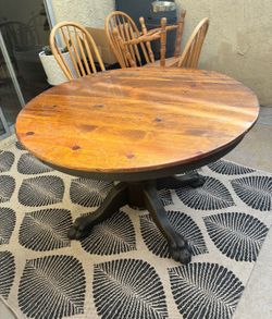 Round Solid wood dining set