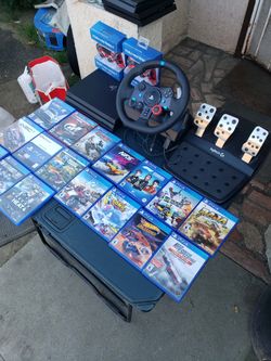 17 New Great Games X $20! Each = $340!. & $250! Racing Kit. $200! 2020 Playstation 4 PS4 Pro 1TB & $40! Extra control =830 all so $700! Firm all Or Tr