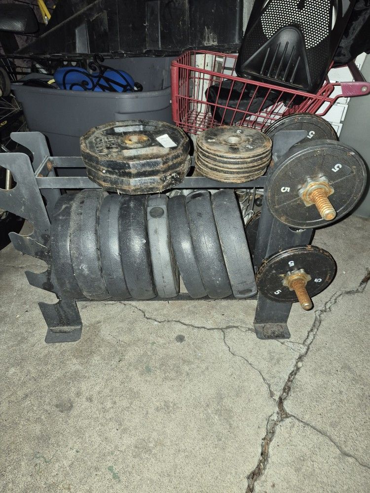Weight Rack And Weights