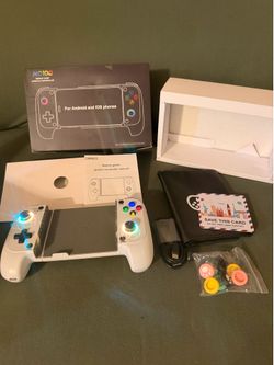 Mocagen MC1 Mobile Controller for iPhone/Android (case-compatible), mobile gaming controller with LED light, improved joysticks, and Turbo function; p