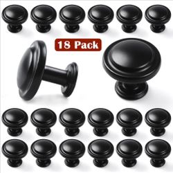 18 Pack of Cabinet Knobs for Dresser Drawers Black Cabinet Knobs Drawer Pulls