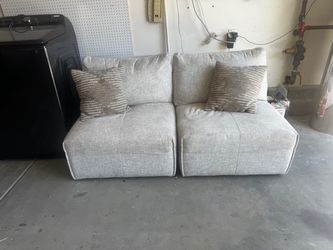 2-Piece Modular Sectional Sofa Light Gray